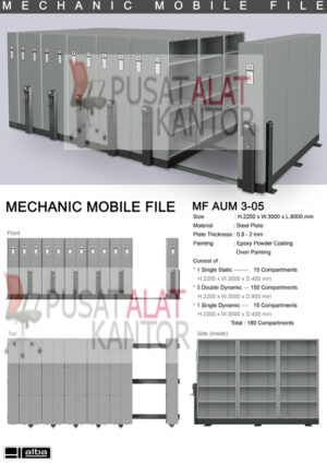 Mobile File Mekanik Alba MF AUM 3-05 ( 180 Compartments )