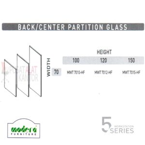 Modera 5 WorkStation Back & Center Partition Glass