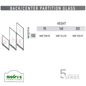 Modera 5 WorkStation Back & Center Partition Glass