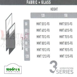 Modera 3 WorkStation Full Fabric + Glass Part