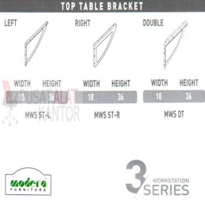 Modera 3 WorkStation Top Table Bracket