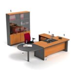 Meja Kantor Highpoint Classe Series Dark Cherry Workstation 1