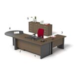 Meja Kantor Highpoint Classe Series Dark Cherry Workstation 2