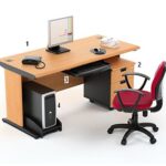 Meja Kantor Highpoint Five Series Cherry Workstation 1