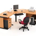 Meja Kantor Highpoint Five Series Cherry Workstation 2