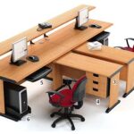 Meja Kantor Highpoint Five Series Cherry Workstation 4