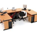Meja Kantor Highpoint Five Series Cherry Workstation 5