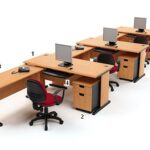 Meja Kantor Highpoint Five Series Cherry Workstation 6
