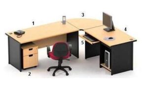 Meja Kantor Highpoint One Series Beech Workstation 1