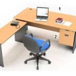 Meja Kantor Highpoint One Series Beech Workstation 2