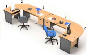 Meja Kantor Highpoint One Series Beech Workstation 3