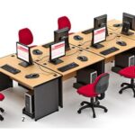 Meja Kantor Highpoint One Series Beech Workstation 4