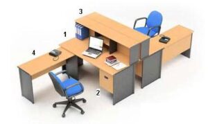 Meja Kantor Highpoint One Series Beech Workstation 5