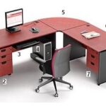 Meja Kantor Highpoint One Series Mahogani Workstation 1